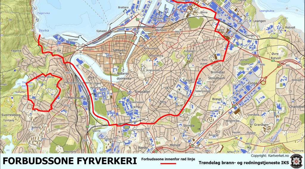 Forbudssone fyrverkeri Trondheim